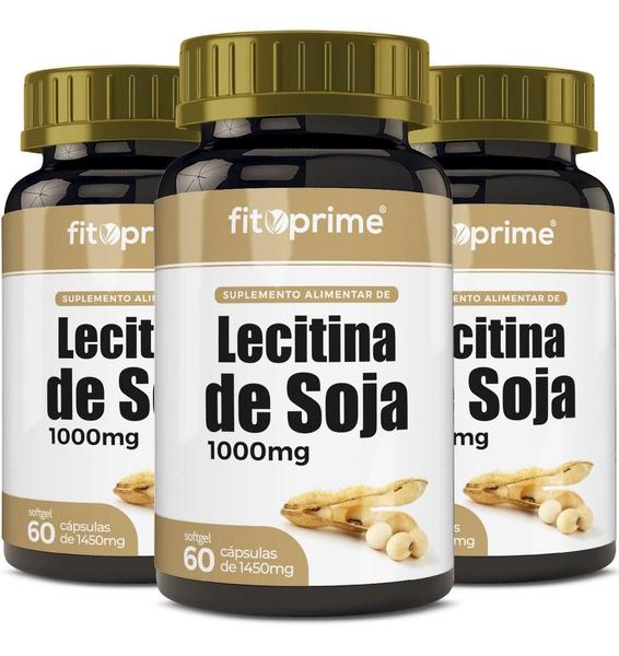 Imagem de Kit 3 Lecitina De Soja 1000Mg 60 Cápsulas Fitoprime