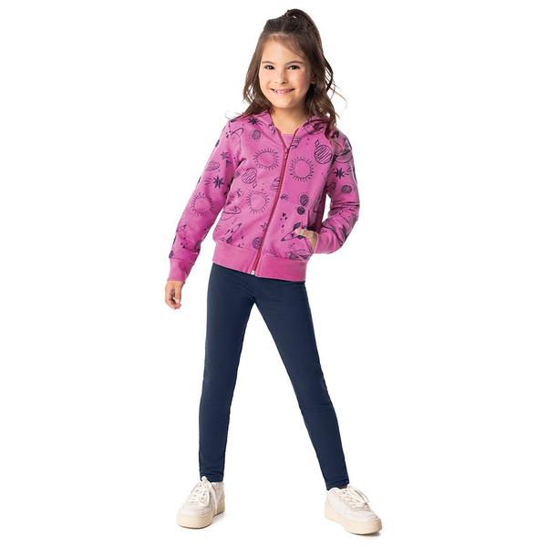 Imagem de Kit 3 Legging Infantil Menina SEM Flanela com Elástico no Cós Básica Malwee Original Confortável