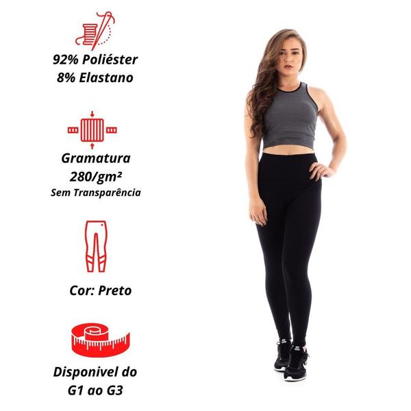 Imagem de Kit 3 Legging Plus Size Calça Legue Grossa Atacado Academia