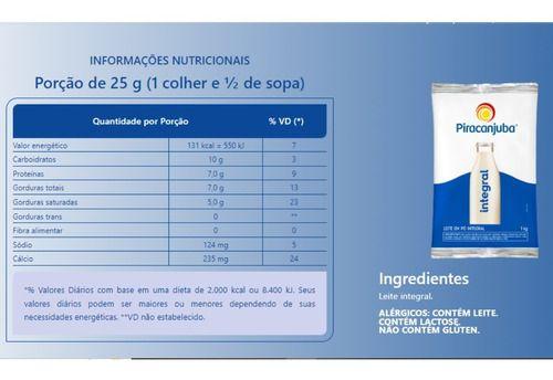 Imagem de Kit 3 Leite Em Pó Integral Piracanjuba 1kg Cada