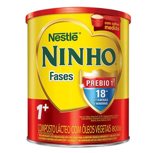 Kit 3 - Leite Ninho Fases 1+ 800G Cada - Nestle Imagem de Kit 3 - Leite Ninho Fases 1+ 800G Cada