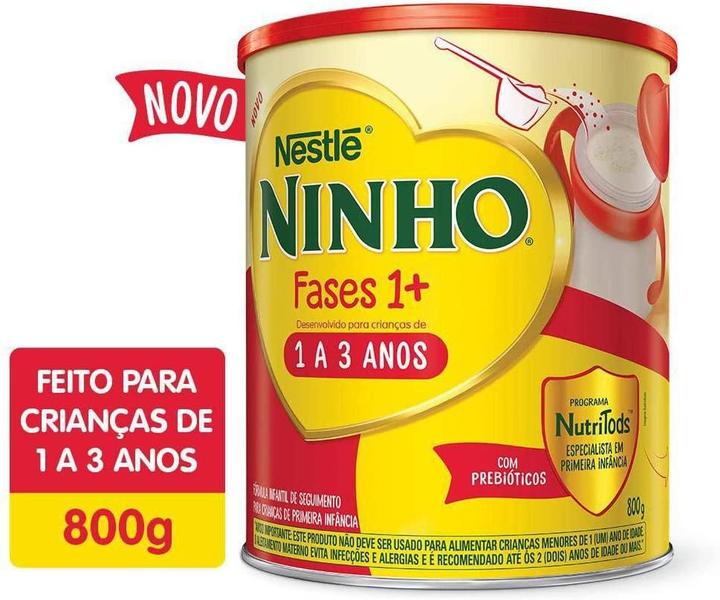 Kit 3 - Leite Ninho Fases 1+ 800G Cada - Nestle Imagem de Kit 3 - Leite Ninho Fases 1+ 800G Cada