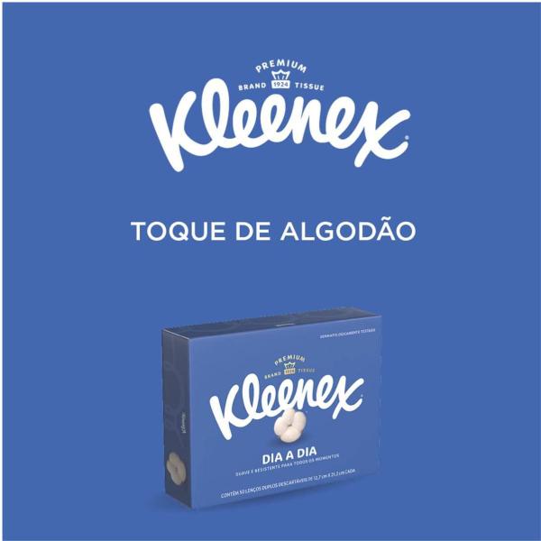 Imagem de Kit 3 Lenços Papel Descartável Kleenex Folha Dupla 50 Folhas