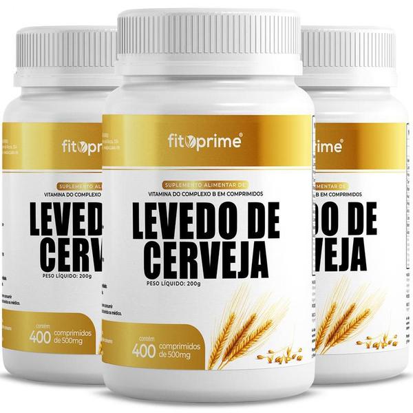 Imagem de Kit 3 Levedo de Cerveja Complexo B 400 Comprimidos 500mg Fitoprime