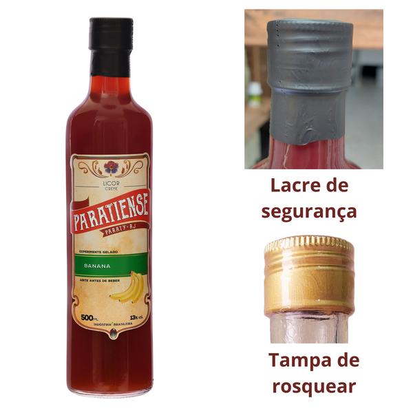 Imagem de Kit 3 Licores Banana Paratiense 500 ml Cachaça Piña Colada Lembrancinha Frutado Presente Presenteável Cachaça Presente