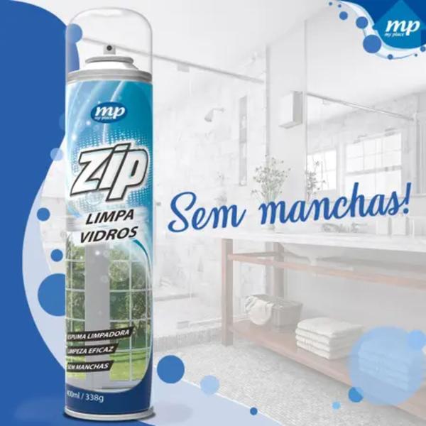 Imagem de Kit 3 Limpa Vidros Sem Manchas Zip Clean 400Ml - My Place