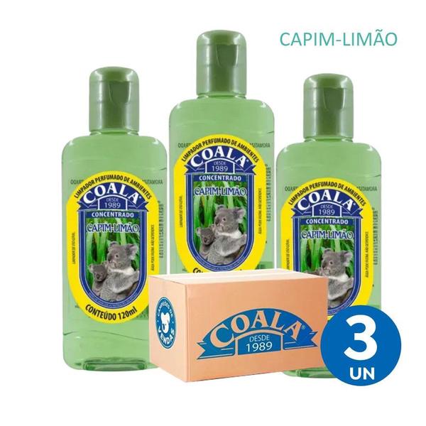 Imagem de Kit 3 Limpador Concentrado Perfumado de Ambientes Capim Limão Coala 120ml