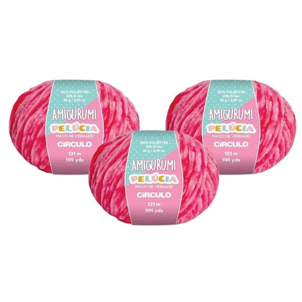 Imagem de Kit 3 Linha Fio Amigurumi Pelucia Circulo - 131m/85g