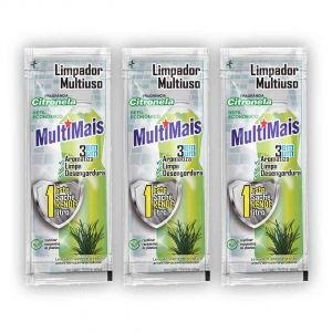 Imagem de Kit 3 Litros 3 unidades Sachet Limpador Multiuso Concentrado para Diluir MultiMais 35ml - Citronela