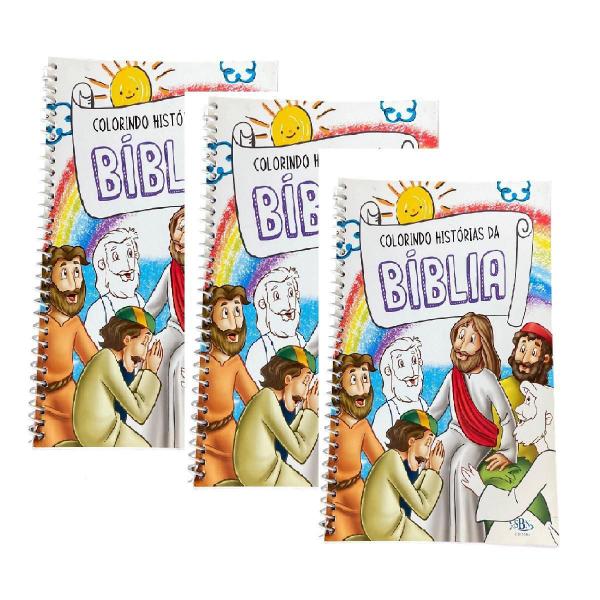 Imagem de Kit 3 Livros Colorindo Histórias Da Bíblia Com Espiral