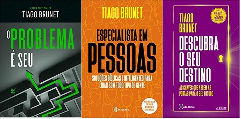 Imagem de KIT 3 LIVROS TIAGO BRUNET O Problema É Seu + Especialista em pessoas + Descubra o seu destino