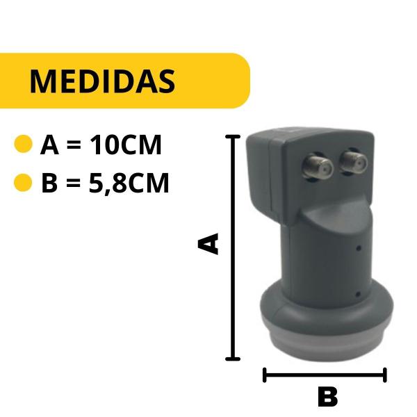 Imagem de Kit 3 Lnb Banda Ku Universal 2 Saidas Duplo Twin Hd 3d