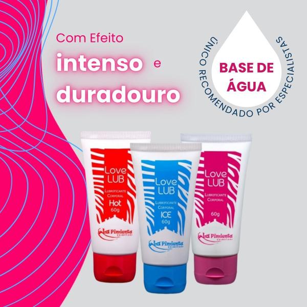 Imagem de Kit 3 Lubrificantes Íntimo Love Lub Base Água Corporal Massagem LaPimienta