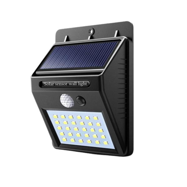 Imagem de Kit 3 Luminária Arandela Led Solar 6W Com Sensor Presença Movimento Para Paredes Muros Jardim Quintal Corredor Garagem