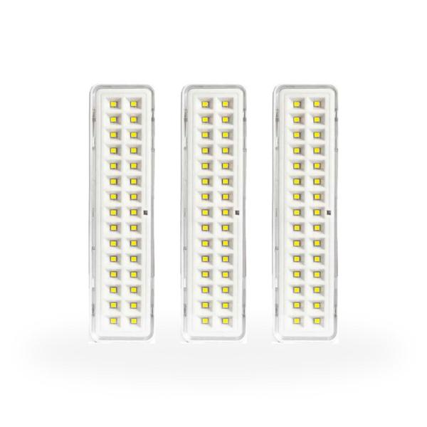 Imagem de Kit 3 Luminária De Emergência Autônoma De Leds 30l 2w Elgin