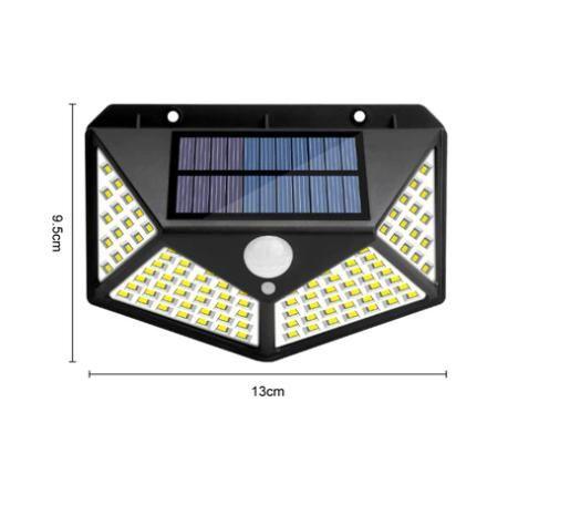 Imagem de Kit 3 Luminária Energia Solar Parede 100 Led Sensor Presença 3 Funções Lampada - SOLAR LAMP