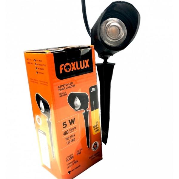 Imagem de Kit 3 luminaria espeto jardim 5w 3000k biv prova dagua foxlux