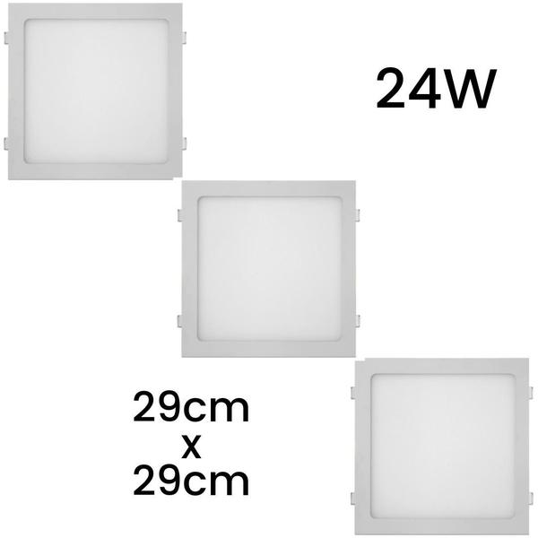 Imagem de Kit 3 Luminaria Led Teto Plafon Embutir 24W Branco Frio