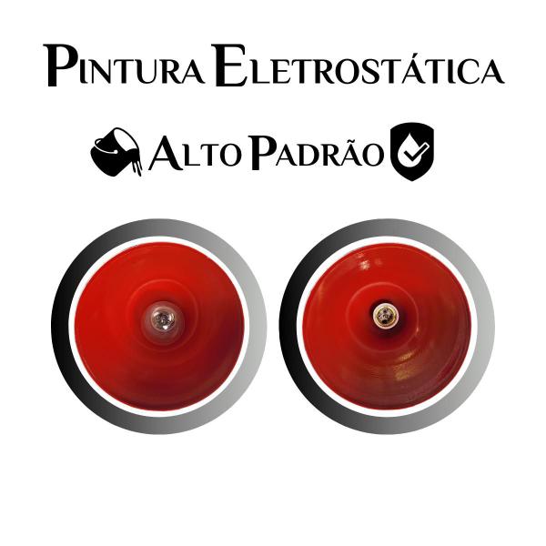 Imagem de Kit 3 Luminária Pendente Bala Nova Com Interior Vermelho Com Fiação 110/220v