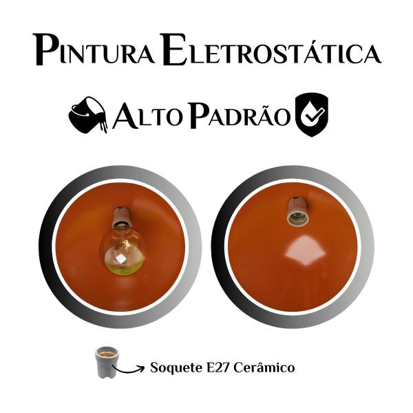Kit 3 Luminária Pendente Gota Com Interior Laranja Com Fiação 110/220v - Luminárias Navarro Imagem de Kit 3 Luminária Pendente Gota Com Interior Laranja Com Fiação 110/220v
