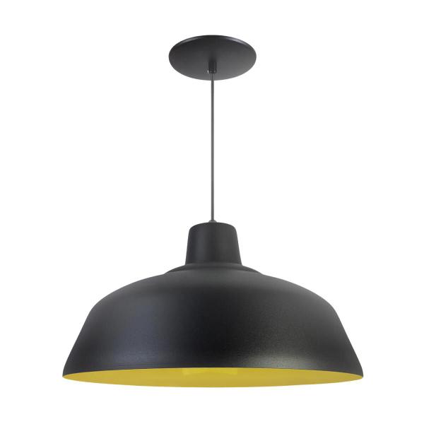 Kit 3 Luminária Pendente Retro 34cm Com Interior Amarelo Com Fiação 110/220v - Luminárias Navarro Imagem de Kit 3 Luminária Pendente Retro 34cm Com Interior Amarelo Com Fiação 110/220v