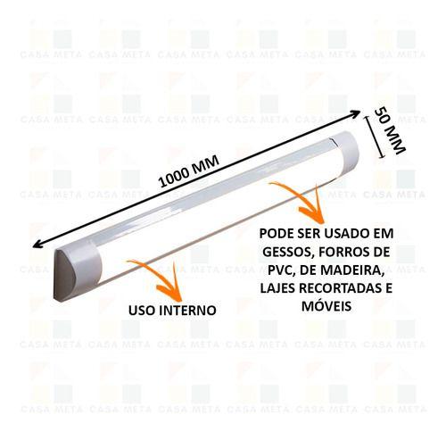 Imagem de Kit 3 Luminária Tubular Sobrepor De Led Line 36w Branco Frio