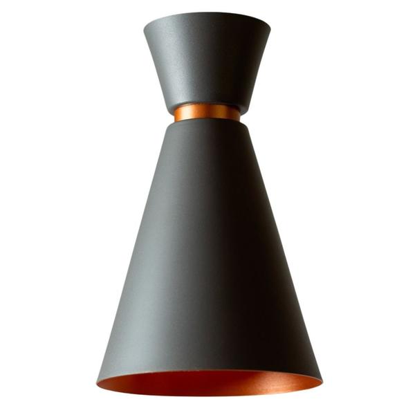 Imagem de Kit 3 Luminárias Cone Pequim Cinza Com Cobre 30cm