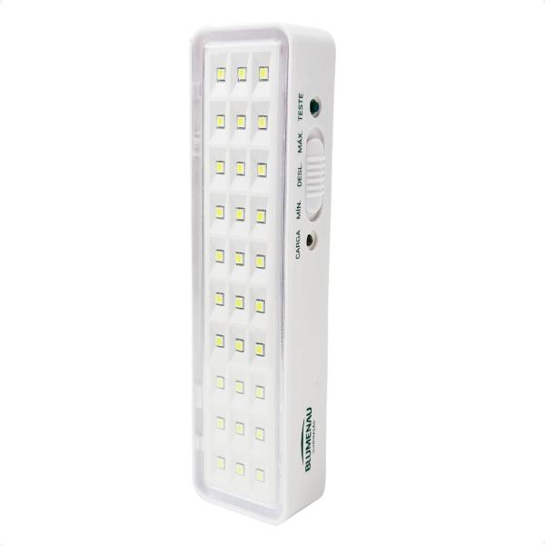 Imagem de Kit 3 Luminárias de Emergência Blumenau 30 Leds Recarregável Bivolt