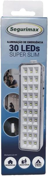 Kit 3 Luminárias Iluminação de Emergência 30 LEDS Slim - Segurimax Imagem de Kit 3 Luminárias Iluminação de Emergência 30 LEDS Slim