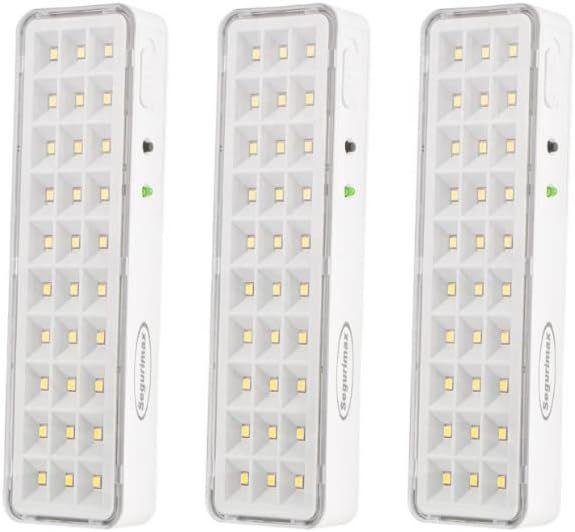 Kit 3 Luminárias Iluminação de Emergência 30 LEDS Slim - Segurimax Imagem de Kit 3 Luminárias Iluminação de Emergência 30 LEDS Slim