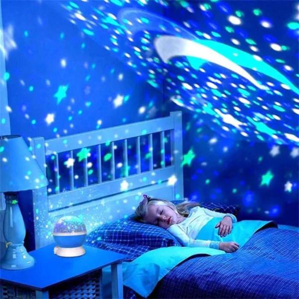 Imagem de Kit 3 Luminárias Infantil Abajur Projetor Lua E Estrelas