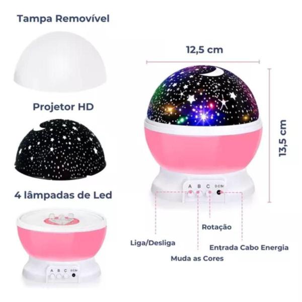 Imagem de Kit 3 Luminarias Infantil Leds No Teto Estrelas E Planetas