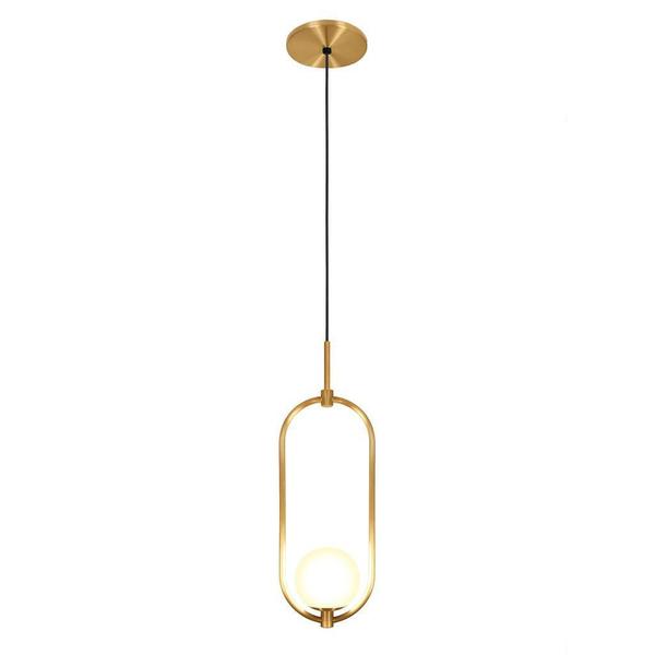 Imagem de Kit 3 Luminárias Lustre Arco Dourado Globo Cama Quarto 43Cm