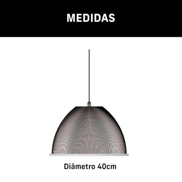 Imagem de Kit 3 Luminárias Prismática Para Galpão Pavilhão Industrial 16 Pol 40cm Cabo 3M