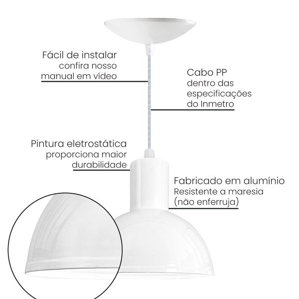 Kit 3 Lustre Pendente Luminária Joana Quarto Sala Cozinha - IlustreLar Imagem de Kit 3 Lustre Pendente Luminária Joana Quarto Sala Cozinha