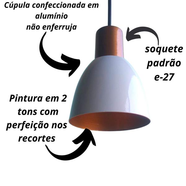 Imagem de Kit 3 Lustre Pendente Luminária Para Sala De Jantar - MDM Artesanato