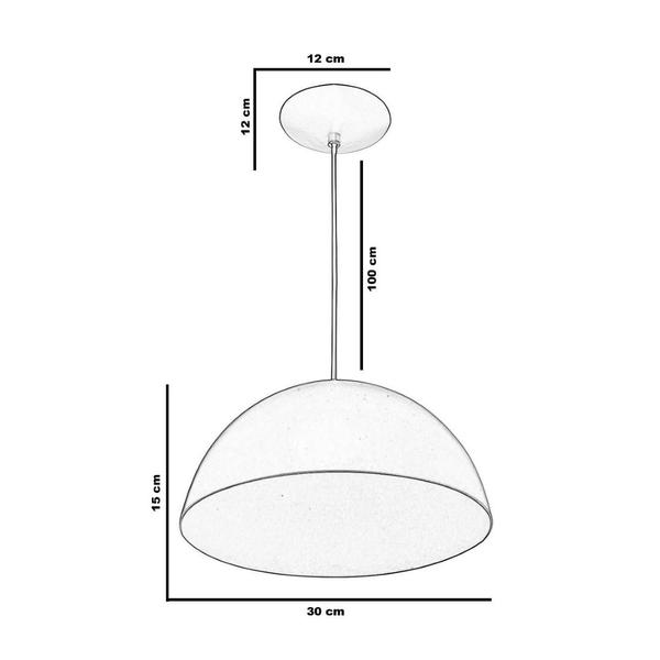 Imagem de Kit 3 Lustre Pendente Meia Lua 30cm Alumínio Dourado