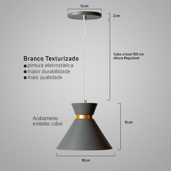 Imagem de Kit 3 Lustre Pendente Mini Berlim Cinza Para Decoração