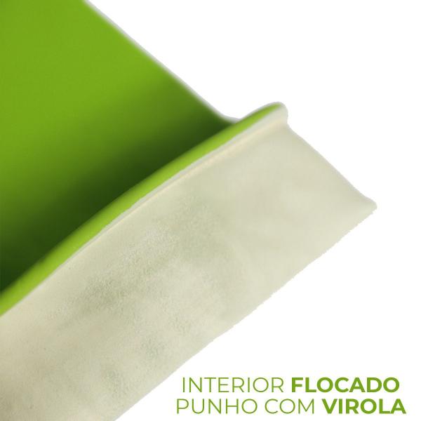 Imagem de Kit 3 luva de borracha latex multiuso verde vabene tam g