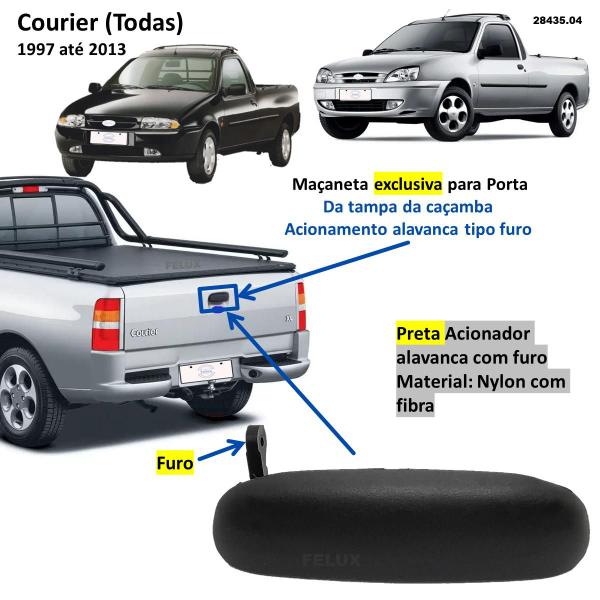 Imagem de Kit 3 maçanetas Externa Courier 1997-2013 gancho