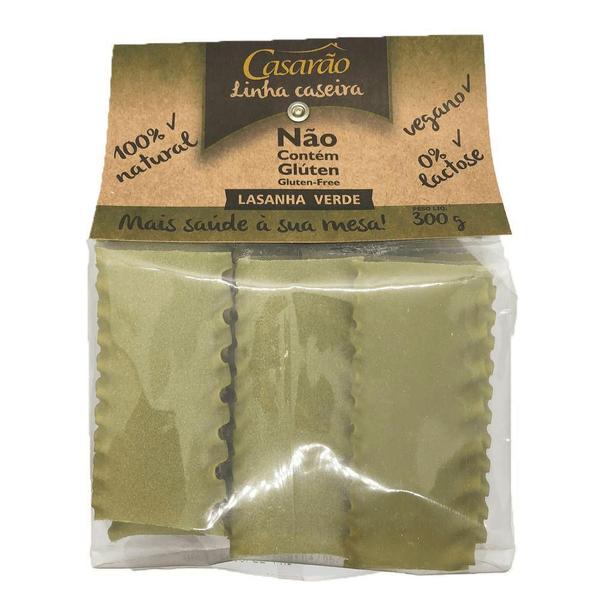 Kit 3 Macarrão Lasanha Verde Sem Glúten Casarão 300G - Casarao Imagem de Kit 3 Macarrão Lasanha Verde Sem Glúten Casarão 300G