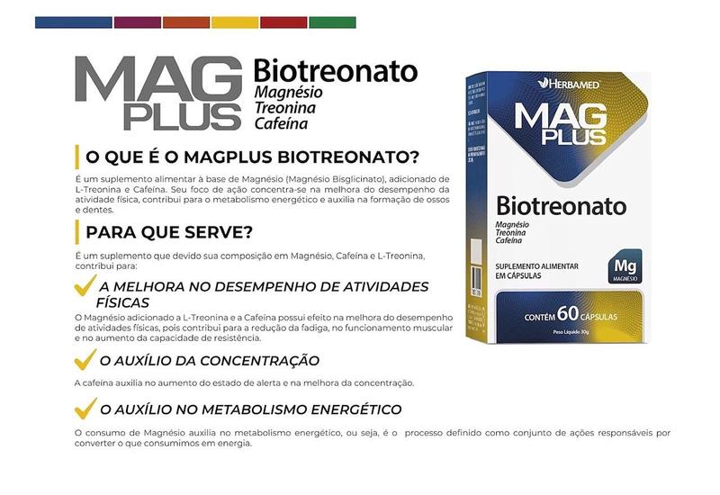 Imagem de Kit 3 Mag Plus Biotreonato 60 Cápsulas - Herbamed