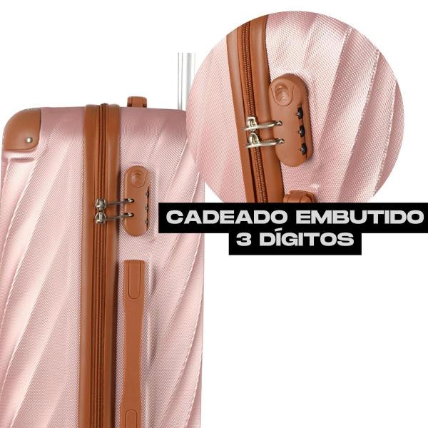 Imagem de Kit 3 Malas Para Viagem Pmg Premium Expansiva Rose Polo King