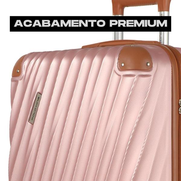 Imagem de Kit 3 Malas Para Viagem Pmg Premium Expansiva Rose Polo King