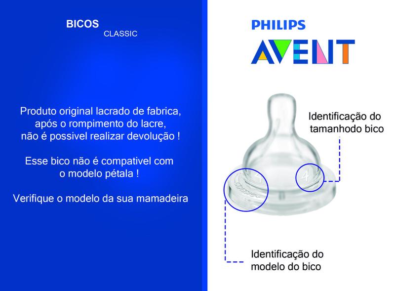 Imagem de Kit 3 Mamadeira 330Ml Bico3 Anticolica 3M+ Avent Classic