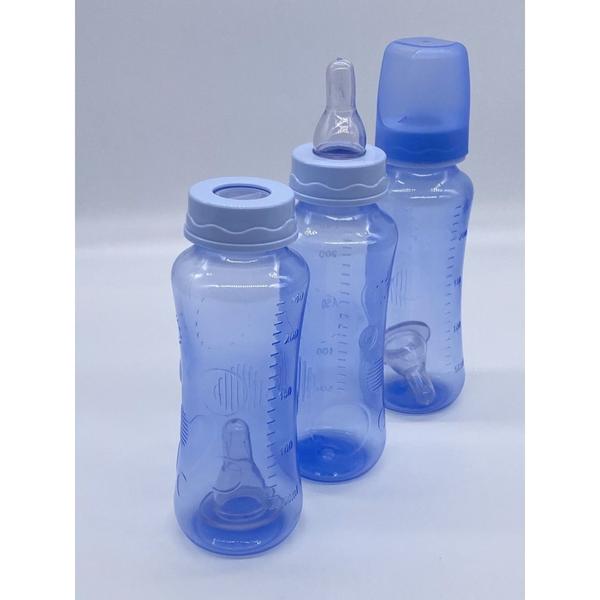 Imagem de Kit  3 Mamadeira Anplas Bico Silicone Azul - 240ml -140ml-60ml