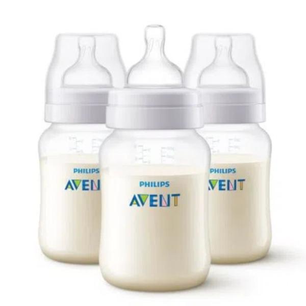 Imagem de Kit 3 Mamadeiras 260ml Avent Philips Clássica Anti-cólica bebê Original