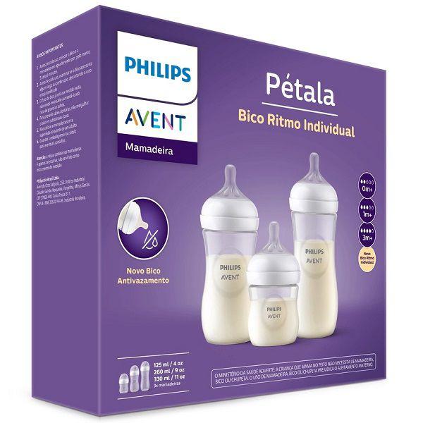 Imagem de Kit 3 Mamadeiras ANTI-COLIC Petala 125/260/330ML Philips AVENT SCD838/27