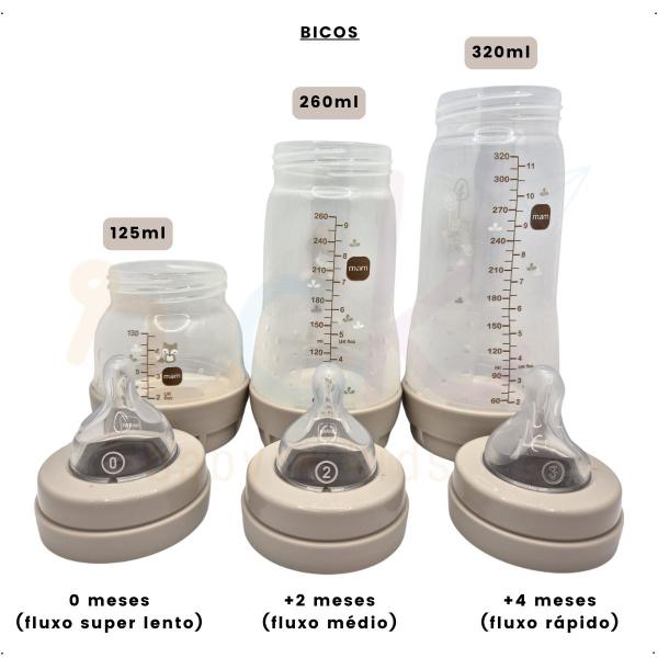 Imagem de Kit 3 Mamadeiras Anticólica Mam 130ml, 260ml e 330ml Trio Easy Start