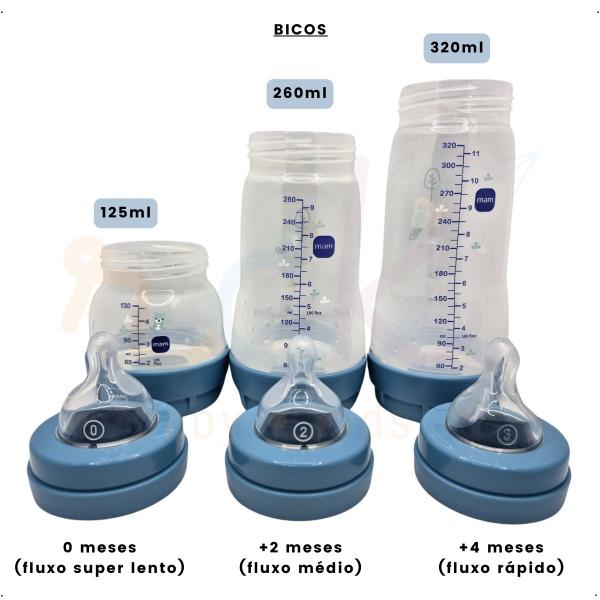 Imagem de Kit 3 Mamadeiras Anticólica Mam 130ml, 260ml e 330ml Trio Easy Start